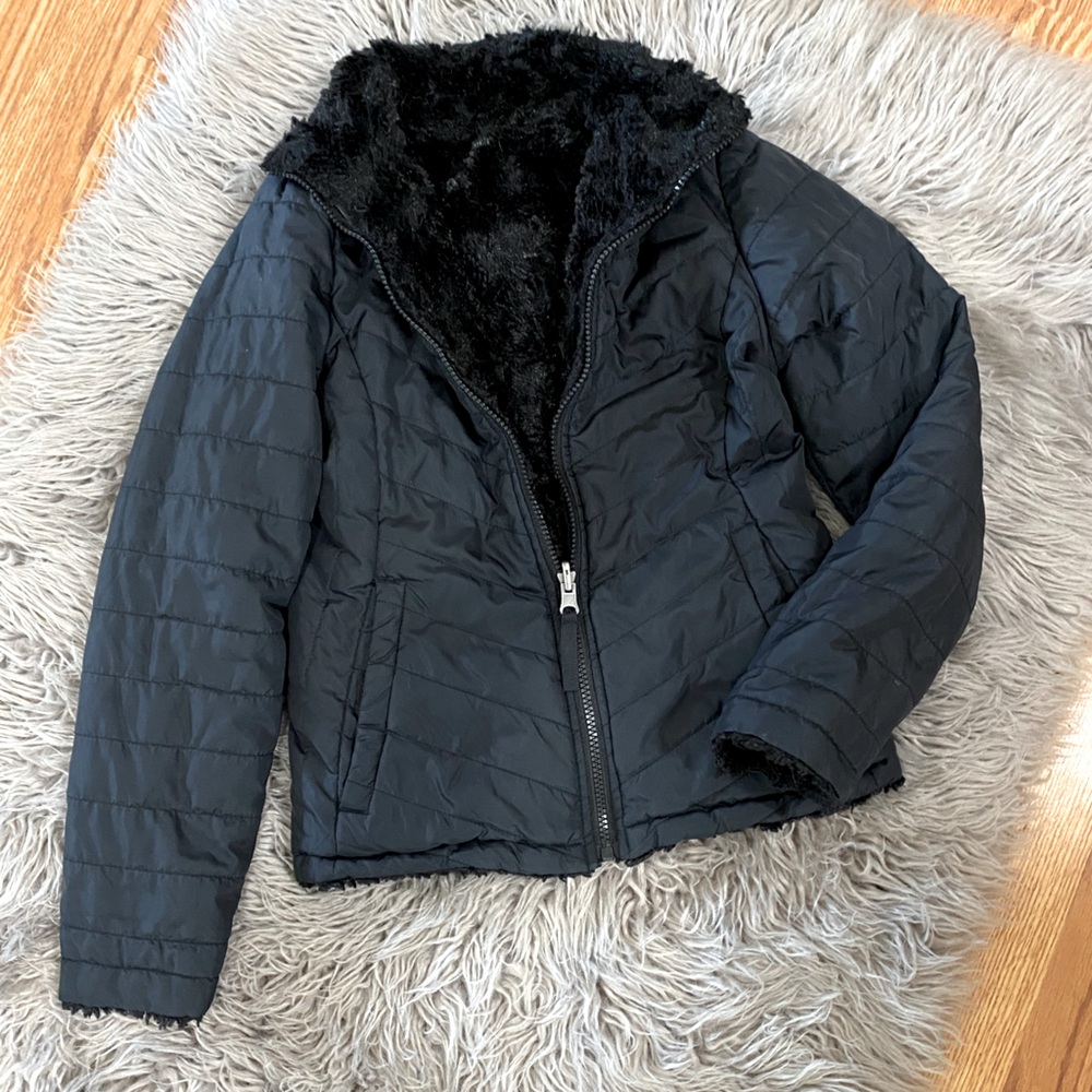 Girls Soft Reversible Coat
